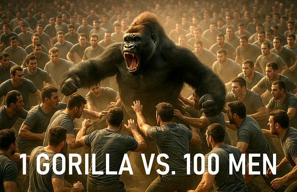 1 Gorilla vs. 100 Men – Who Wins? Expert Opinion